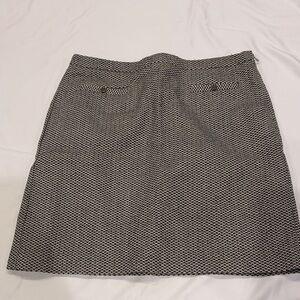 LOFT Black and Gold Mini A-line Skirt for Work